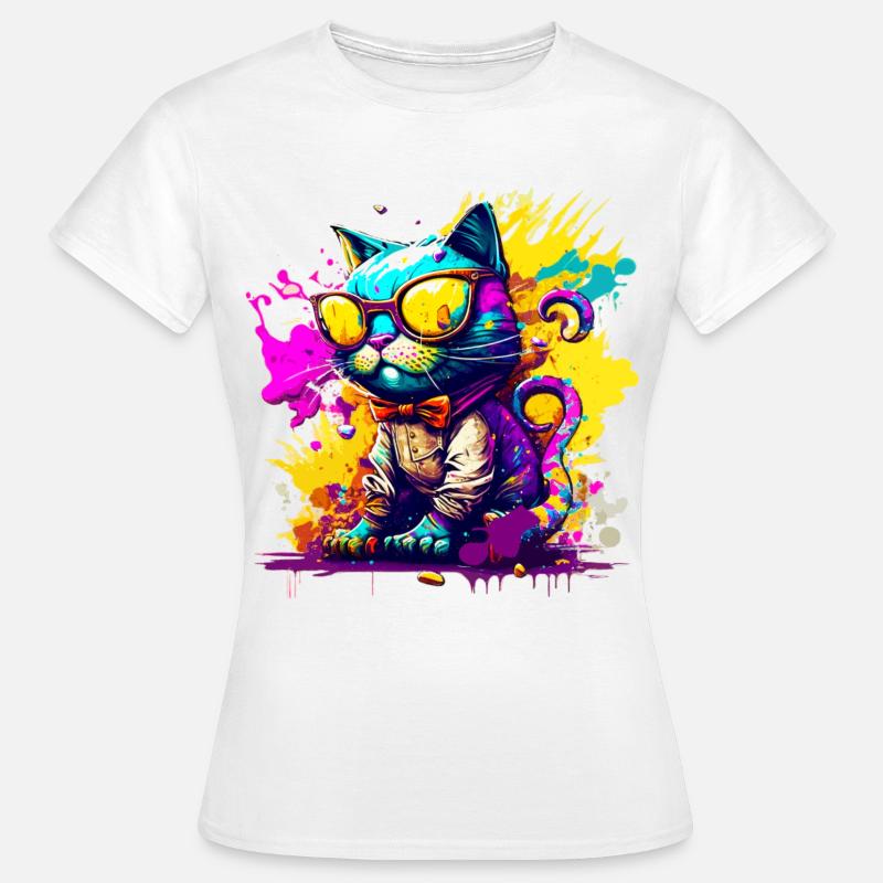 Chat dans le style graffiti - T-shirt Femme - blanc