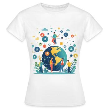Médias sociaux et réseaux en ligne - T-shirt Femme - blanc - Devant - AI Model Female 172 dark (172cm)