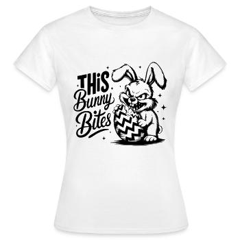 This Bunny Bites - Frauen T-Shirt - Weiß - Vorne - AI Model Female 172 dark (172cm)