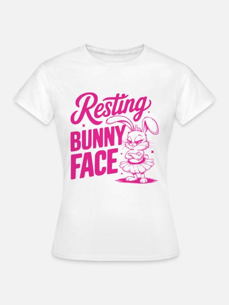 Resting Bunny Face - Frauen T-Shirt - Weiß