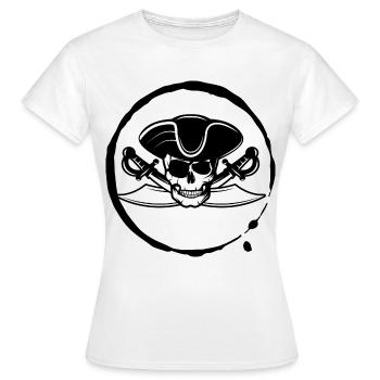 Pirates Crâne de mort Corsaire Pirates Sabre sabre - T-shirt Femme - blanc - Devant - AI Model Female 172 dark (172cm)