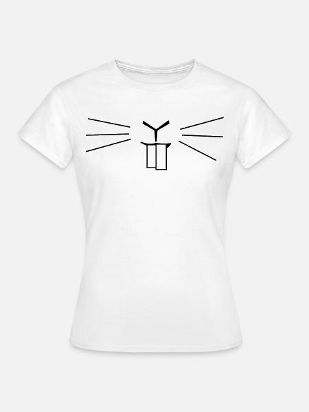 Cute Bunny Face Whiskers – Minimalist Rabbit Teeth - T-shirt dam - vit