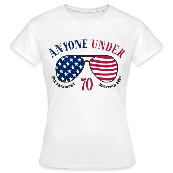 Tous les moins de 70 ans pour le président 2024 - T-shirt Femme - blanc - Devant - AI Model Female 172 dark (172cm)