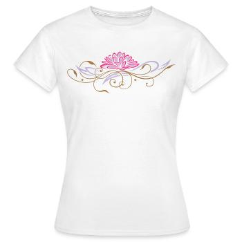 Lotus en filigrane avec ornements - T-shirt Femme - blanc - Devant - AI Model Female 172 dark (172cm)
