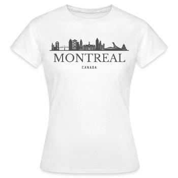 Silhouette de Montréal Canada et de Montréal - T-shirt Femme - blanc - Devant - AI Model Female 172 dark (172cm)