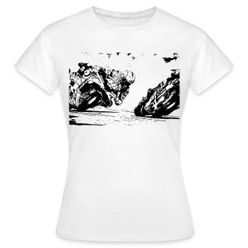 Moto de course - T-shirt Femme - blanc - Devant - AI Model Female 172 dark (172cm)