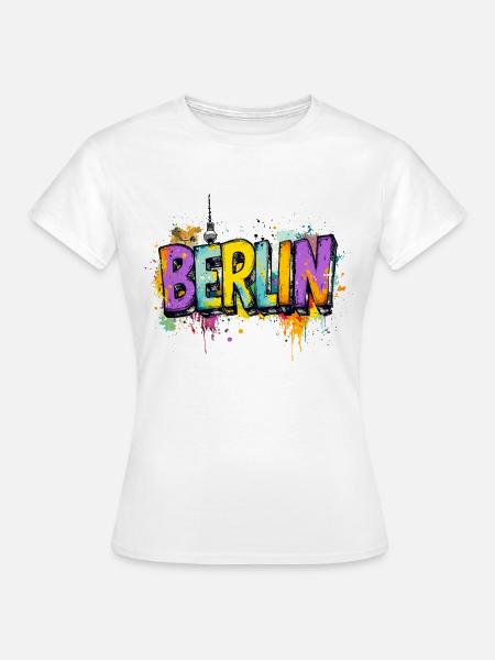 Berlin Graffiti Schrift Streetart Urban Style - Frauen T-Shirt - Weiß