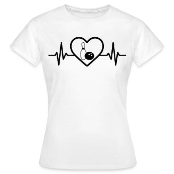 Bowling Heart Leisure - Women's T-Shirt - white - Front - AI Model Female 172 dark (172cm)