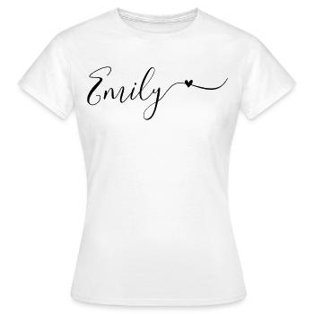 Prénom Emily Prénom décoratif - T-shirt Femme - blanc - Devant - AI Model Female 172 dark (172cm)