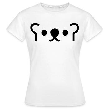 Kuma Bear ʕ•ᴥ•ʔ Cute Bear Emoticon - Women's T-Shirt - white - Front - AI Model Female 172 dark (172cm)