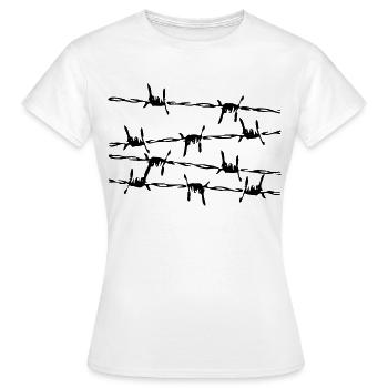 Série de fil de fer barbelé - T-shirt Femme - blanc - Devant - AI Model Female 172 dark (172cm)