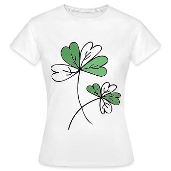 Klee / Glück / Sprüche / Trend / cool - Frauen T-Shirt - Weiß - Vorne - AI Model Female 172 dark (172cm)