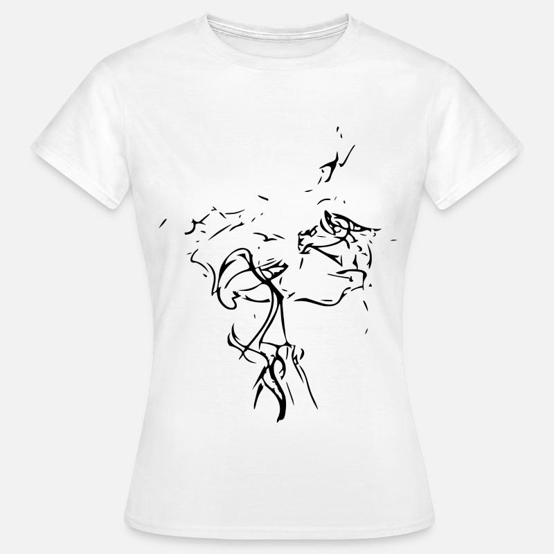 Abstract Swirl / Line / Black / Pattern - Women's T-Shirt - white