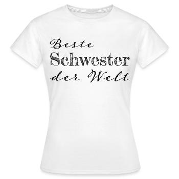 Schwester Geschwister Geschenk - Frauen T-Shirt - Weiß - Vorne - AI Model Female 172 dark (172cm)