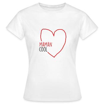 maman cool - T-shirt Femme - blanc - Devant - AI Model Female 172 dark (172cm)