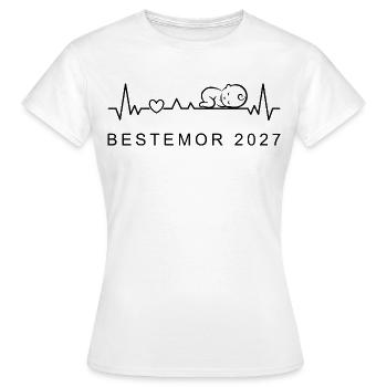 Oma 2027 Herzschlag Schwangerschaft Norwegisch - Frauen T-Shirt - Weiß - Vorne - AI Model Female 172 dark (172cm)