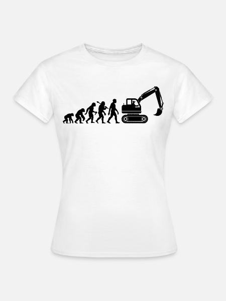 Baggerfahrer Evolution Für Baggerführer Mit Bagger - Frauen T-Shirt - Weiß
