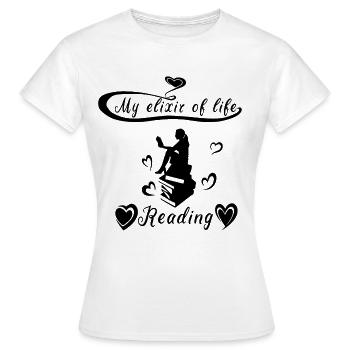 read - Women's T-Shirt - white - Front - AI Model Female 172 dark (172cm)