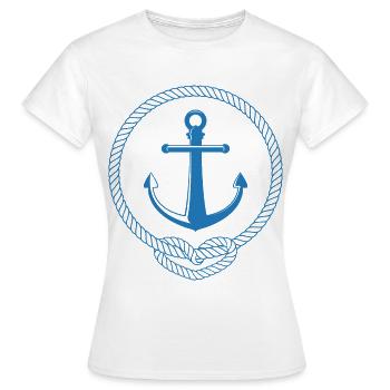 Anker - Anchor - Maritim - Nautik - Frauen T-Shirt - Weiß - Vorne - AI Model Female 172 dark (172cm)