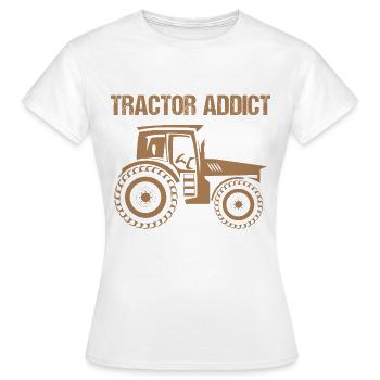 tractor addict traktoren abhängig bauer farm hof - Frauen T-Shirt - Weiß - Vorne - AI Model Female 172 dark (172cm)