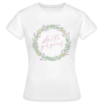 Bonjour, vous beauté merveilleuse! - T-shirt Femme - blanc - Devant - AI Model Female 172 dark (172cm)