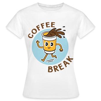coffee break - T-shirt Femme - blanc - Devant - AI Model Female 172 dark (172cm)