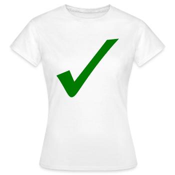 Grüner Haken - Frauen T-Shirt - Weiß - Vorne - AI Model Female 172 dark (172cm)