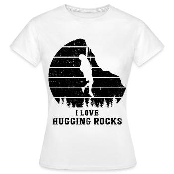 I Love Hugging Rocks Bouldering Rock Boulder Climb - Frauen T-Shirt - Weiß - Vorne - AI Model Female 172 dark (172cm)