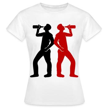 Drinker Beer Silhouette - Women's T-Shirt - white - Front - AI Model Female 172 dark (172cm)