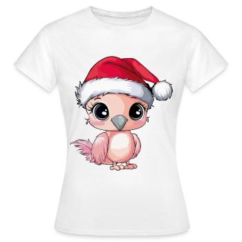 Flamingo Christmas Cute Cute Christmassy - Women's T-Shirt - white - Front - AI Model Female 172 dark (172cm)