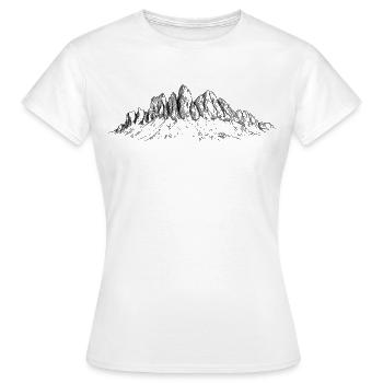 Silhouette en dentelle Odle | Pics des Dolomites - T-shirt Femme - blanc - Devant - AI Model Female 172 dark (172cm)