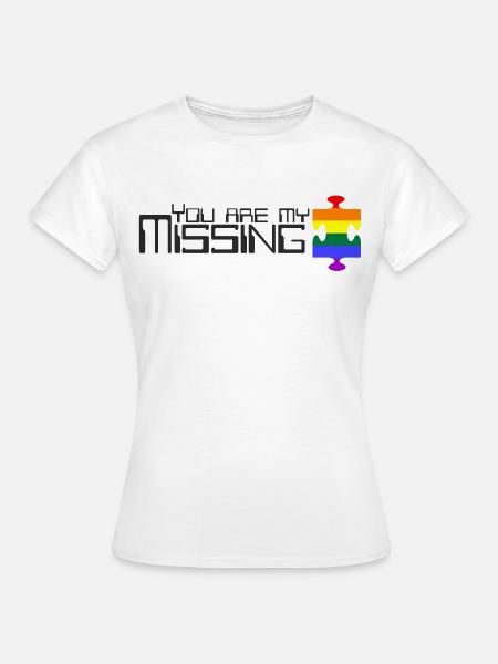 Du bist mein fehlendes Puzzleteil [Regenbogen] - Frauen T-Shirt - Weiß