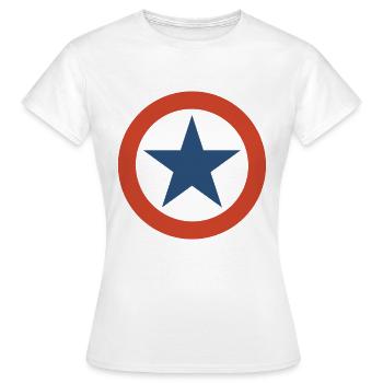 4 juli sterne und streifen kreis - Frauen T-Shirt - Weiß - Vorne - AI Model Female 172 dark (172cm)