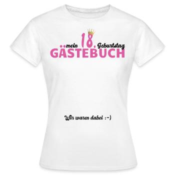 18. Geburtstag Volljährig Gästebuch Geschenk - Frauen T-Shirt - Weiß - Vorne - AI Model Female 172 dark (172cm)