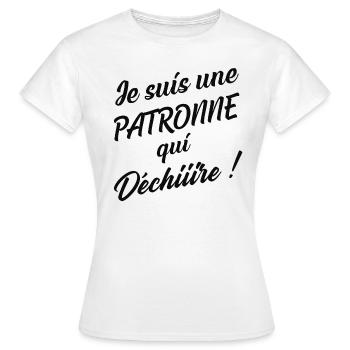 LA PATRONNE QUI DÉCHIRE - T-shirt Femme - blanc - Devant - AI Model Female 172 dark (172cm)