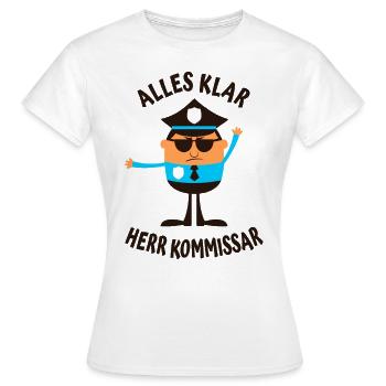 Humor Fun Kommissar lustiger Polizist - Frauen T-Shirt - Weiß - Vorne - AI Model Female 172 dark (172cm)