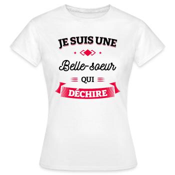 BELLE-SŒUR QUI DÉCHIRE - T-shirt Femme - blanc - Devant - AI Model Female 172 dark (172cm)
