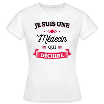 MÉDECIN QUI DÉCHIRE - T-shirt Femme - blanc - Devant - AI Model Female 172 dark (172cm)