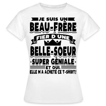 Beau-Frère Cadeau - T-shirt Femme - blanc - Devant - AI Model Female 172 dark (172cm)