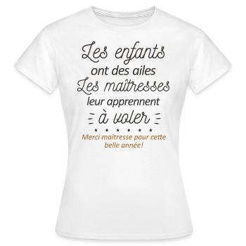 CADEAU MERCI MAITRESSE ENFANTS - T-shirt Femme - blanc - Devant - AI Model Female 172 dark (172cm)