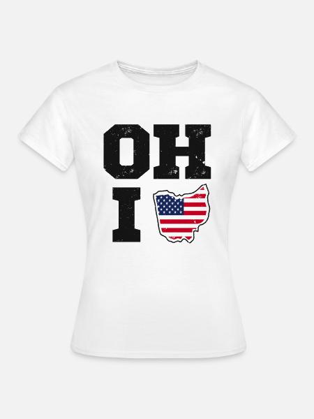Ohio USA State Flag - Women's T-Shirt - white