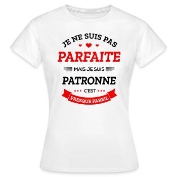 PATRONNE PARFAITE - T-shirt Femme - blanc - Devant - AI Model Female 172 dark (172cm)
