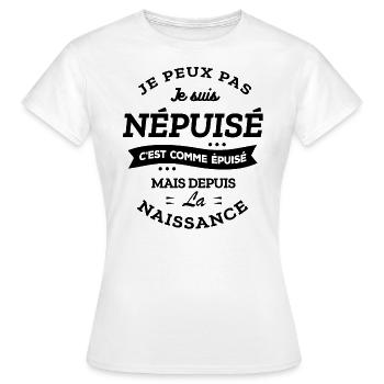JE PEUX PAS JE SUIS NÉPUISÉ HUMOUR FATIGUE - T-shirt Femme - blanc - Devant - AI Model Female 172 dark (172cm)