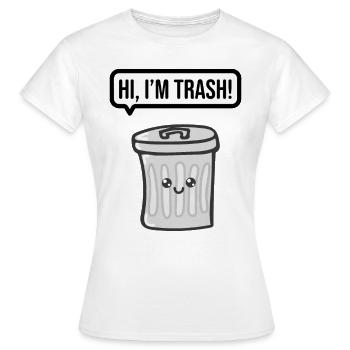 Mülleimer Humor Lustig Geschenkideen - Frauen T-Shirt - Weiß - Vorne - AI Model Female 172 dark (172cm)