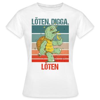 Biertrinker auf Sauftour Löten Digga löten - Frauen T-Shirt - Weiß - Vorne - AI Model Female 172 dark (172cm)
