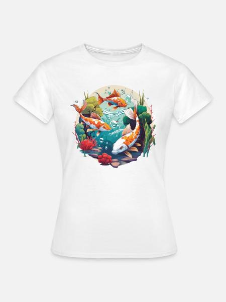 Koi-Wunderland - Frauen T-Shirt - Weiß