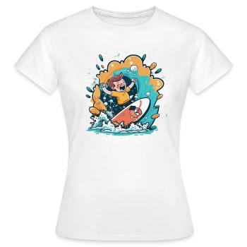 Surfs vers le haut - T-shirt Femme - blanc - Devant - AI Model Female 172 dark (172cm)