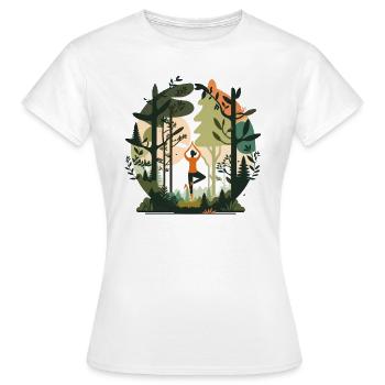 Flux forestier - T-shirt Femme - blanc - Devant - AI Model Female 172 dark (172cm)