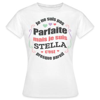 STELLA PARFAITE - PRENOM STELLA - T-shirt Femme - blanc - Devant - AI Model Female 172 dark (172cm)