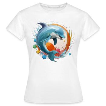 Spritziger Spaß - Frauen T-Shirt - Weiß - Vorne - AI Model Female 172 dark (172cm)